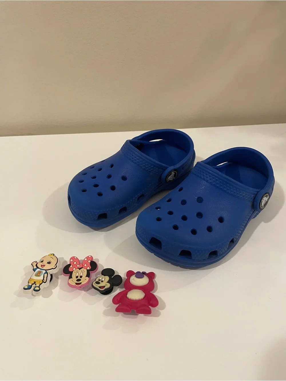 CROCS Kids Royal Blue Classic Clog with Character Jibbitz